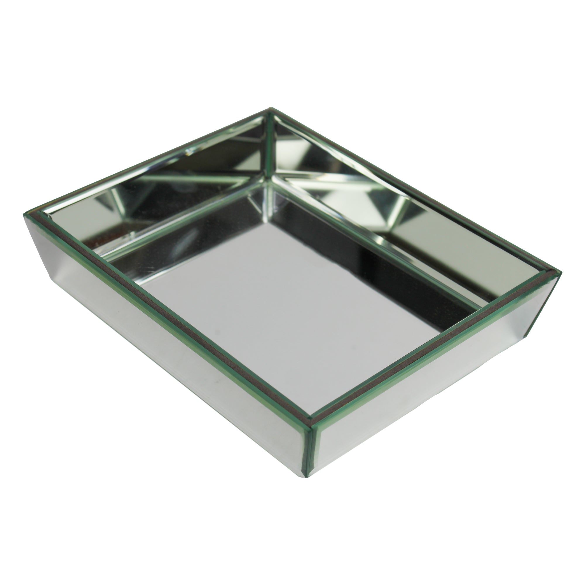 Luxury Silver Glass Tray Set of Two